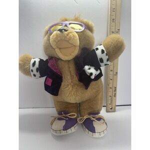 Nabisco Teddy Grahams Bear Plush Stuffed Animal Toy Small Brown Purple Jacket